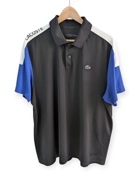 Lacoste Sport Black Polo with Blue and White Accent XXL